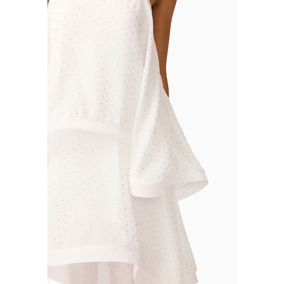 Elliatt Moss Tiered Embellished Gown White bachelorette wedding Bridal size S NW - Picture 5 of 11